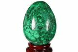 Flowery, Polished Malachite Egg - Congo #131856-1